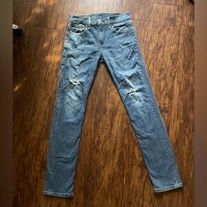 Levi's Men's Distressed Light Blue Slim Jeans